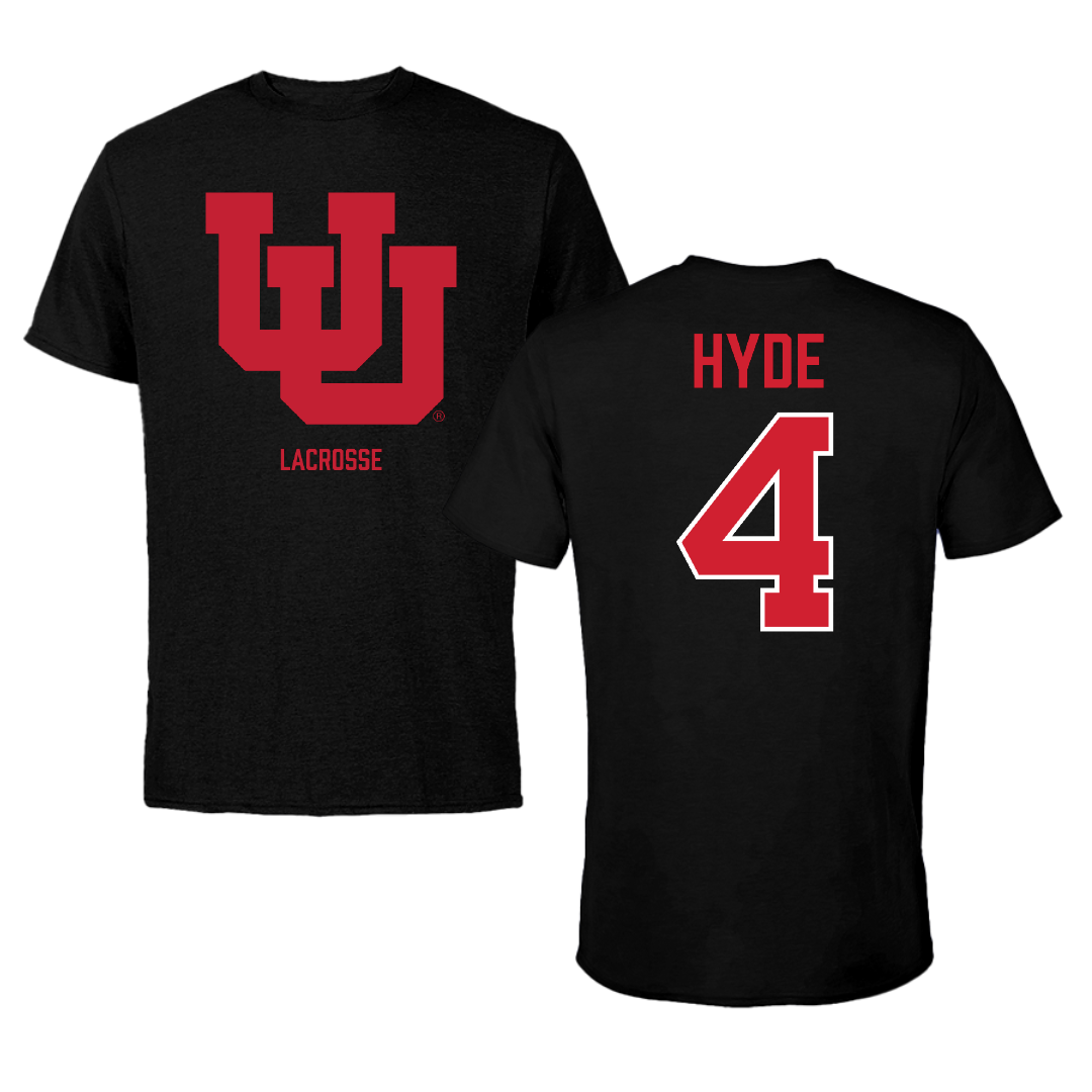 University of Utah Lacrosse (M) Black Performance Tee - #4 Jordan Hyde