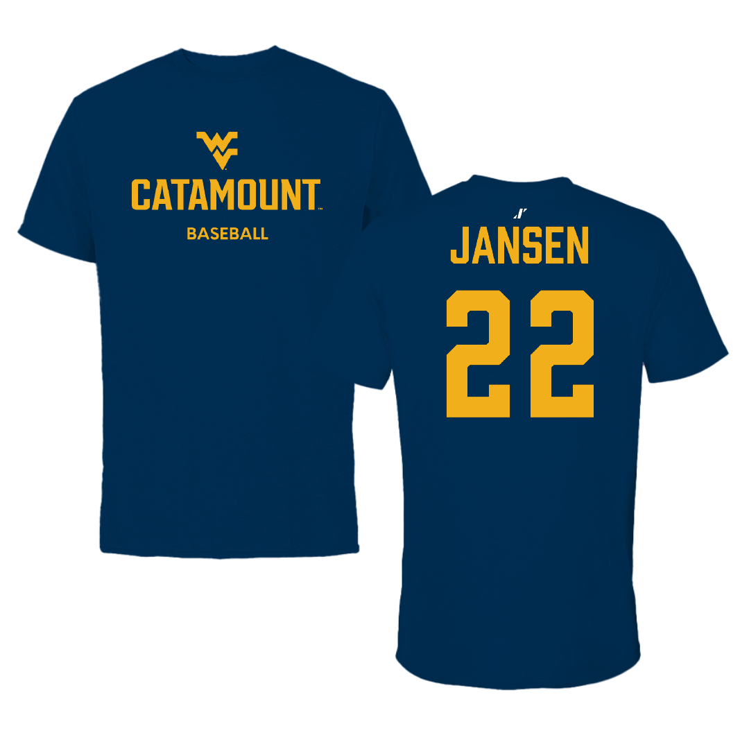 Potomac State College Baseball Navy Performance Tee - #22 Gabe Jansen
