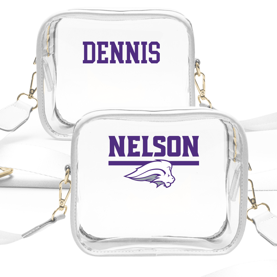 Nelson University Baseball White Clear Stadium Bag - Caleb Dennis