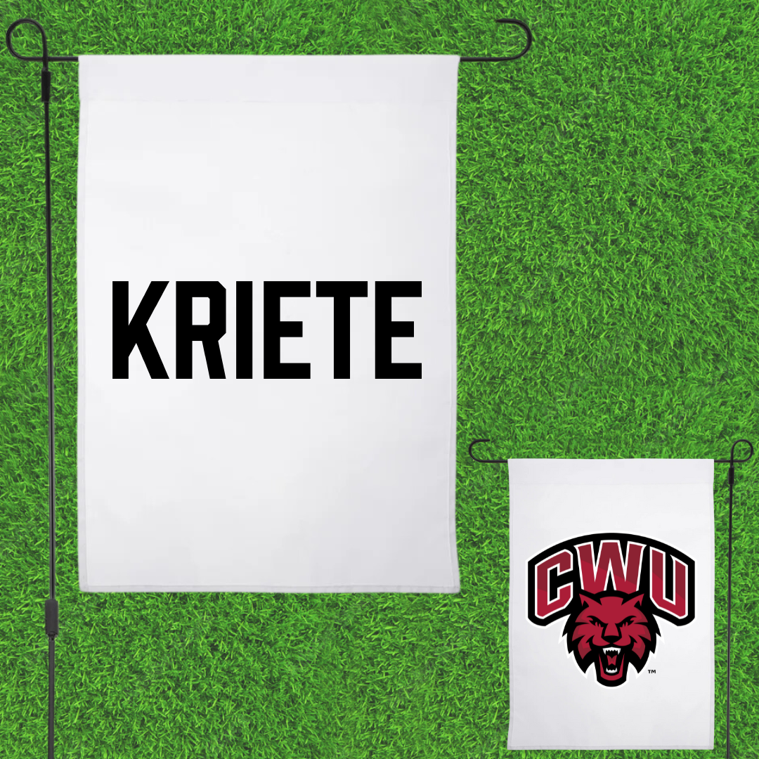 Central Washington University TF and XC White Garden Flag - Wes Kriete