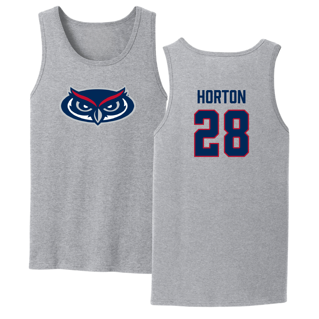 Florida Atlantic University Football Sport Gray Tank Top - #28 Zyere Horton