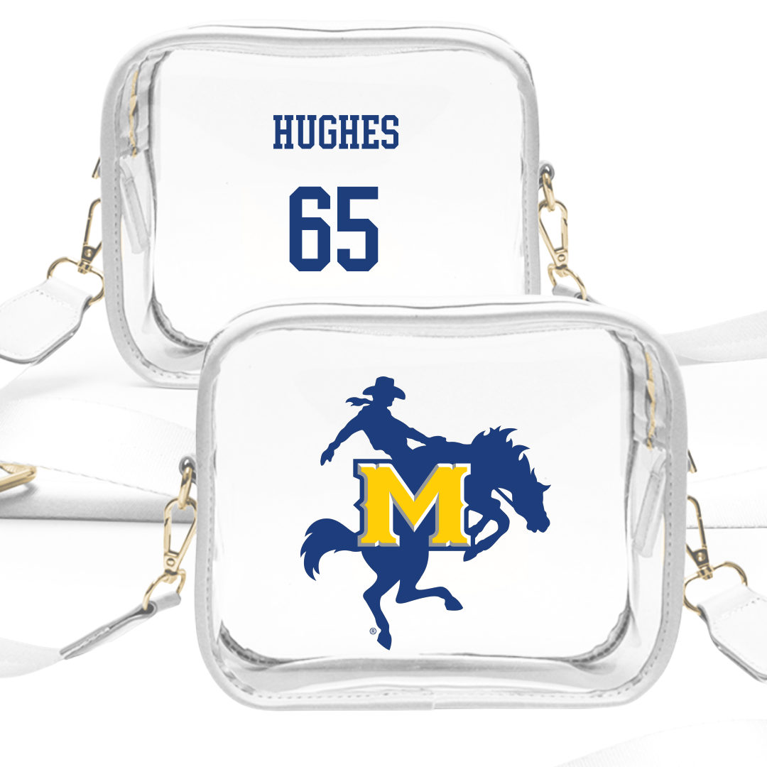 McNeese State University Football White Clear Stadium Bag - #65 Cooper Hughes