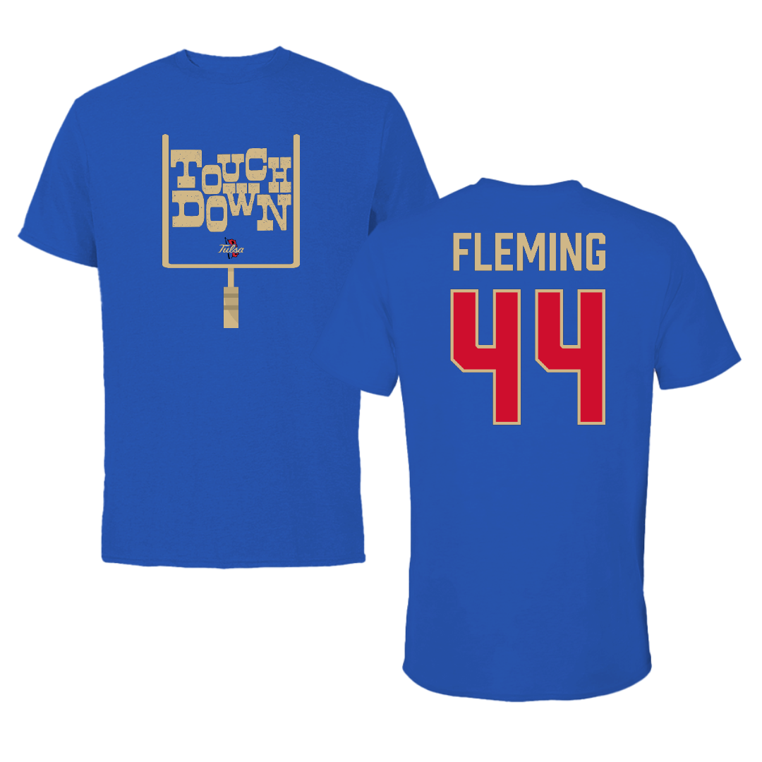 The University of Tulsa Football Blue Touchdown Tee - #44 Mason Fleming