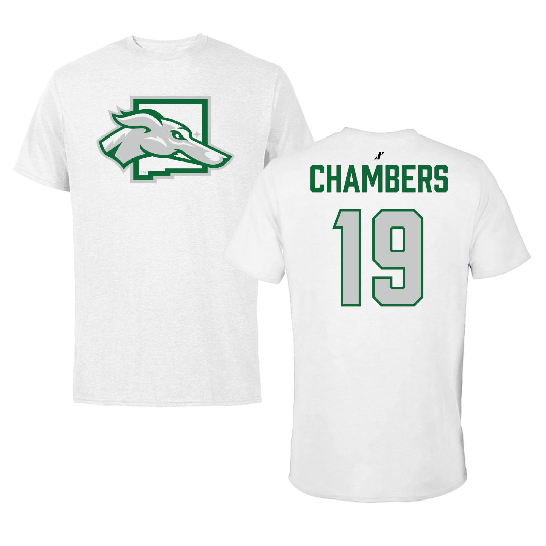 Eastern New Mexico University Football White Performance Tee - #19 Stan Chambers