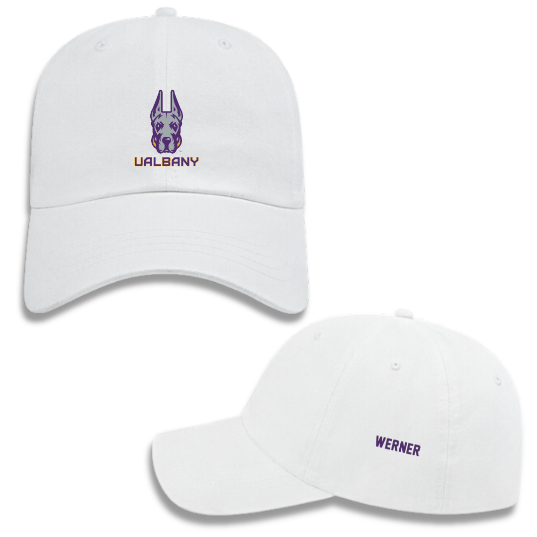 University at Albany Cheer White Hat - Elizabeth Werner