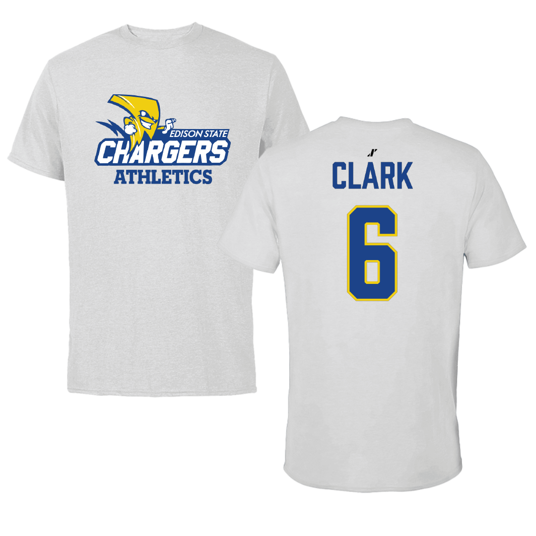 Edison State Community College Baseball Light Gray Performance Tee - #6 Jackson Clark