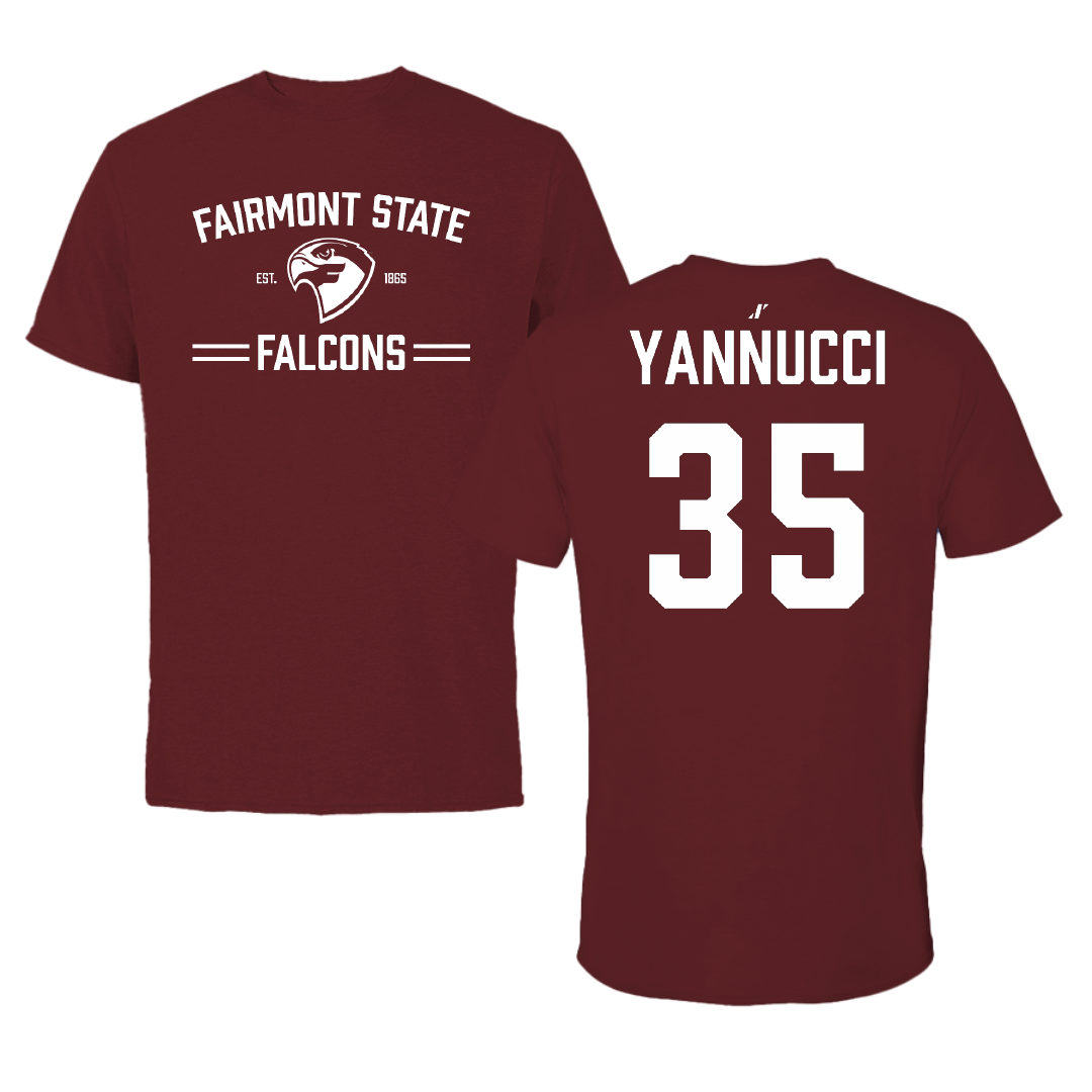 Fairmont State University Soccer Maroon General Performance Tee - #35 Ava Yannucci