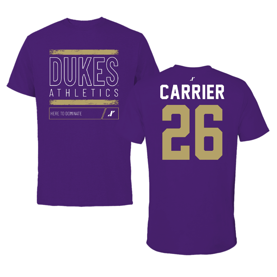 James Madison University Softball Purple Dominate Performance Tee - #26 Kate Carrier