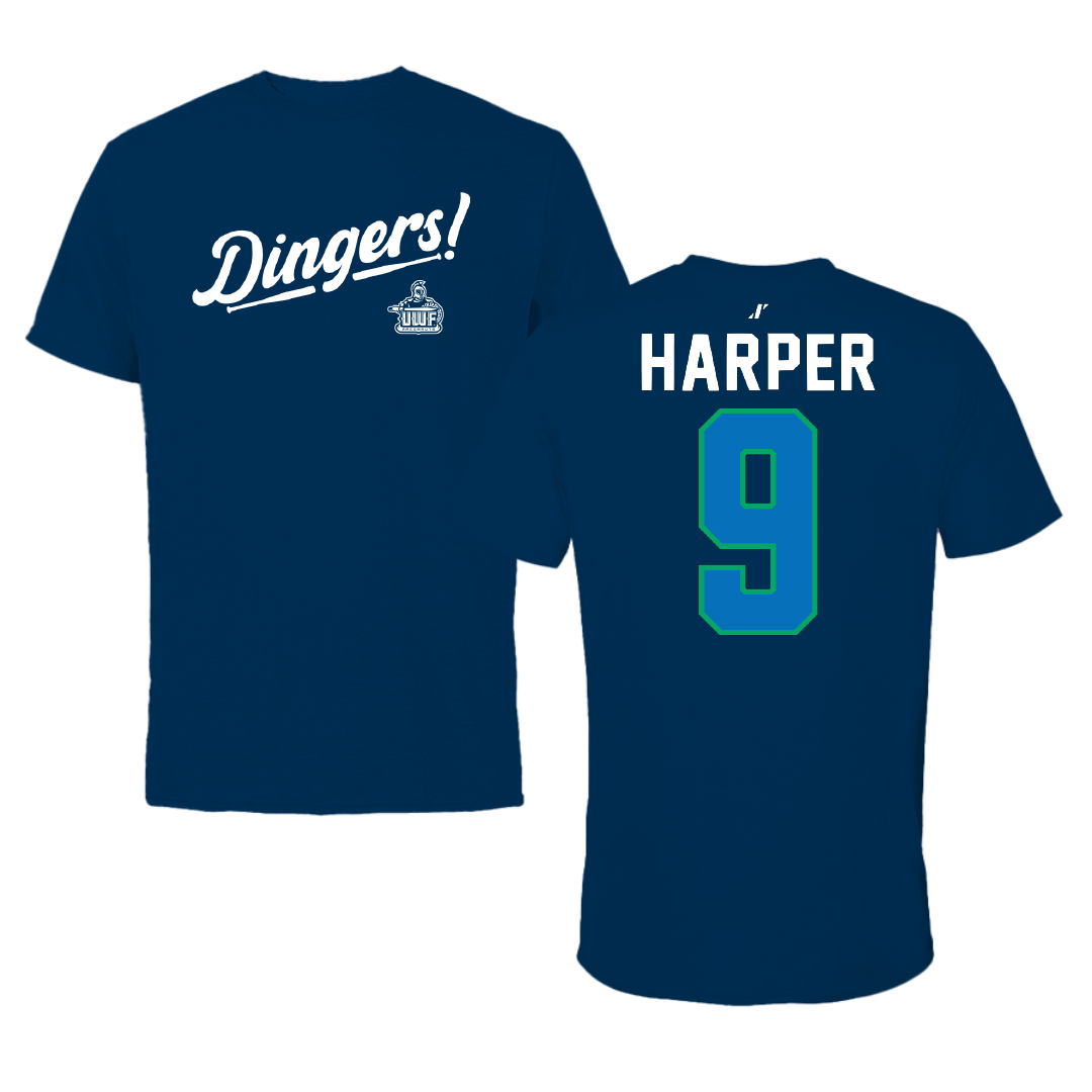 University of West Florida Softball Navy Dingers Tee - #9 Hannah Harper