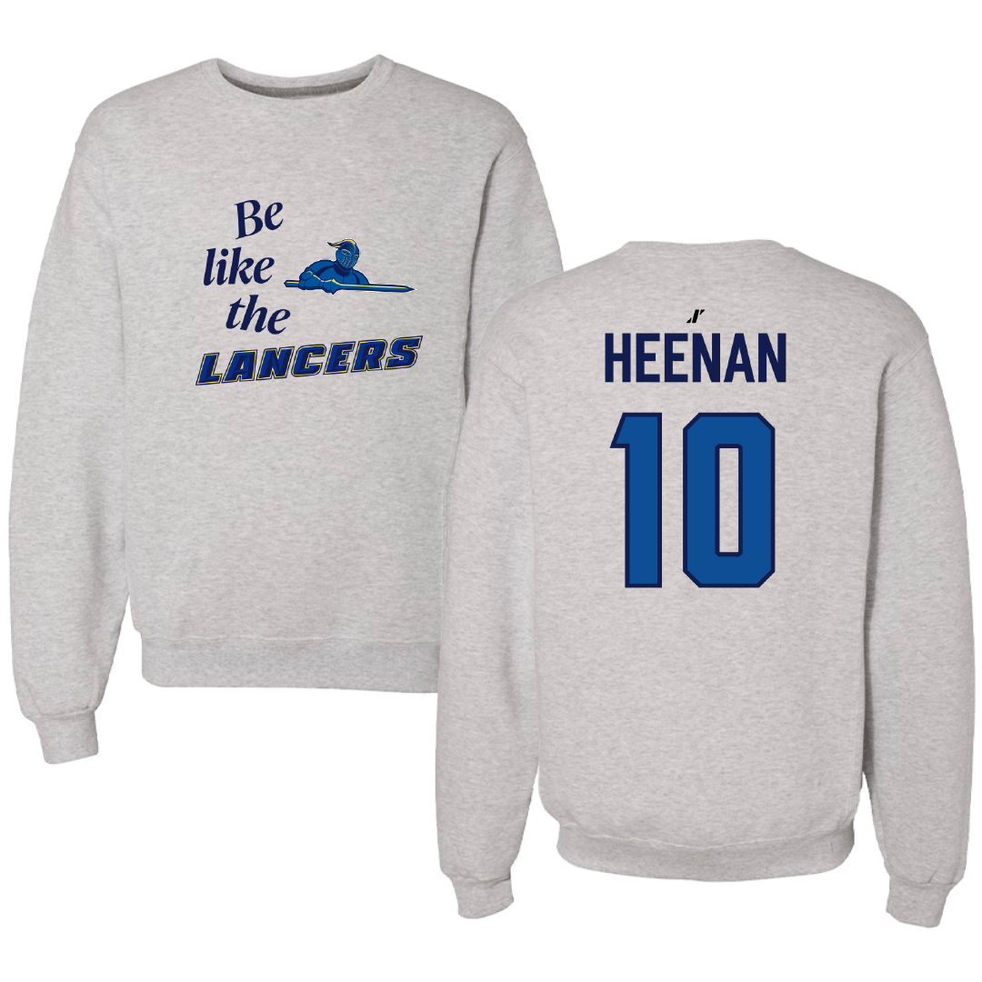 Worcester State University Softball Light Gray Be Like Us Crewneck - #10 Camden Heenan