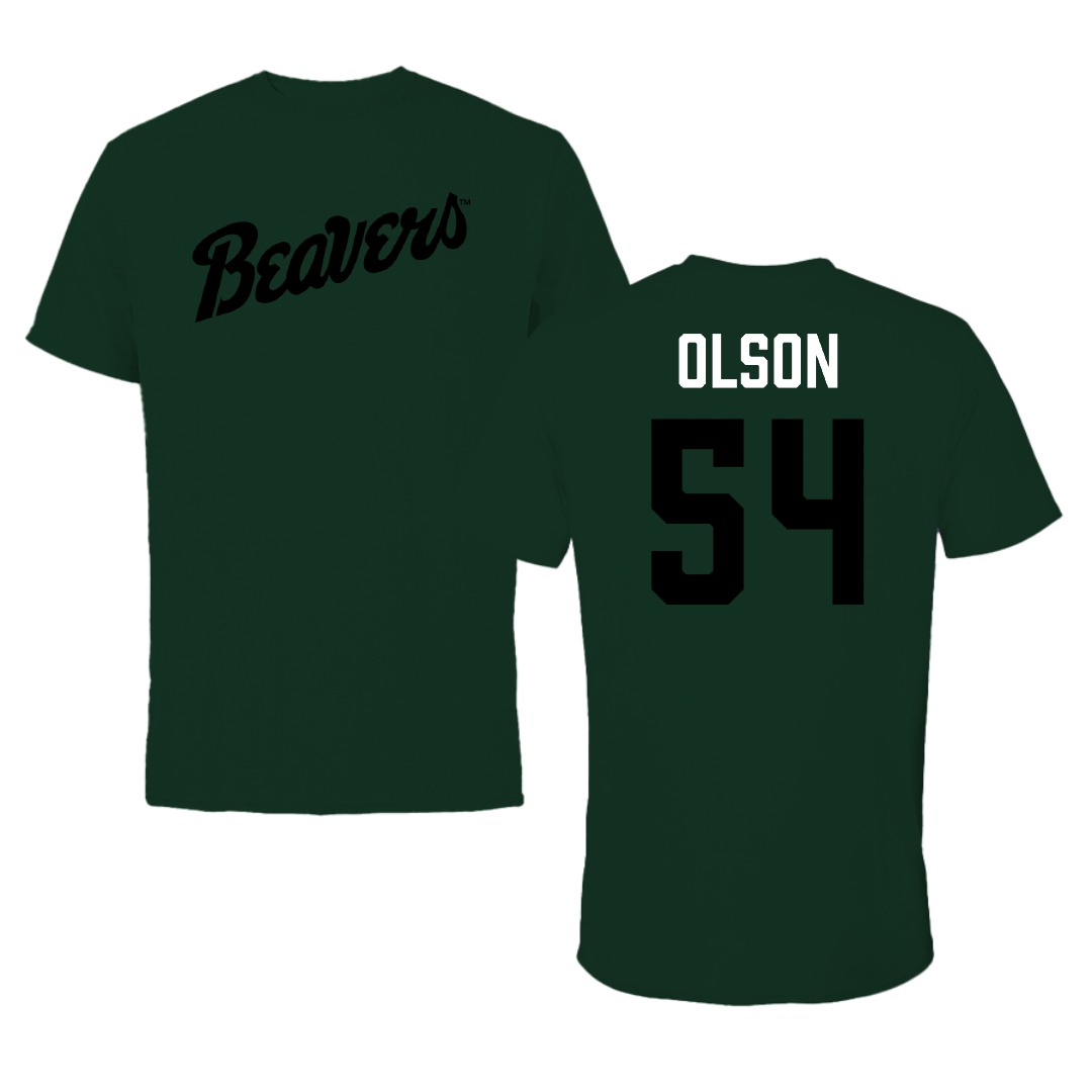 Bemidji State University Football Green Tee - #54 Nolan Olson