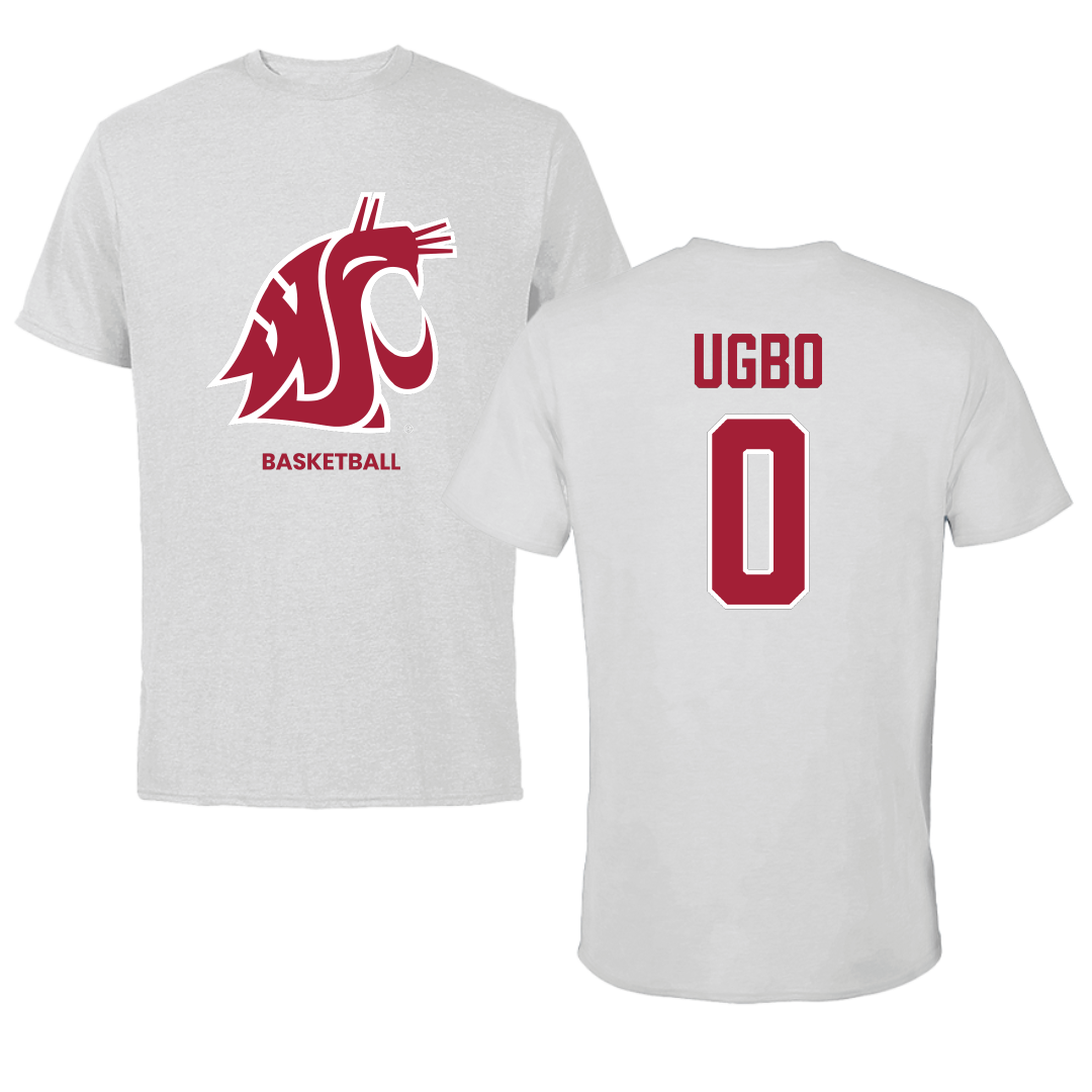 Washington State University Basketball (M) Light Gray Performance Tee - #0 Emmanuel Ugbo