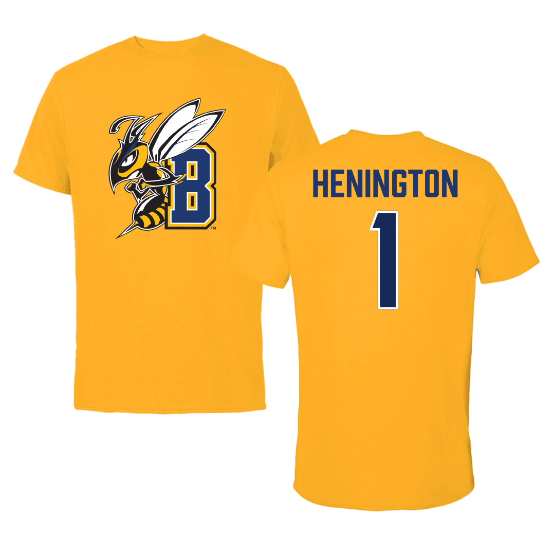 Montana State University Billings Baseball Gold Performance Tee - #1 Kyle Henington
