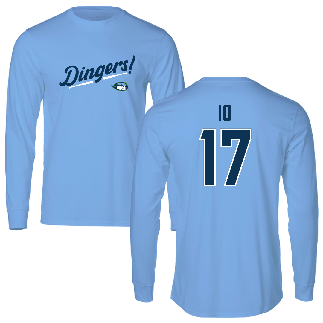 Cal State Monterey Bay Baseball Carolina Blue Dingers Performance Long Sleeve - #17 Ryan Io