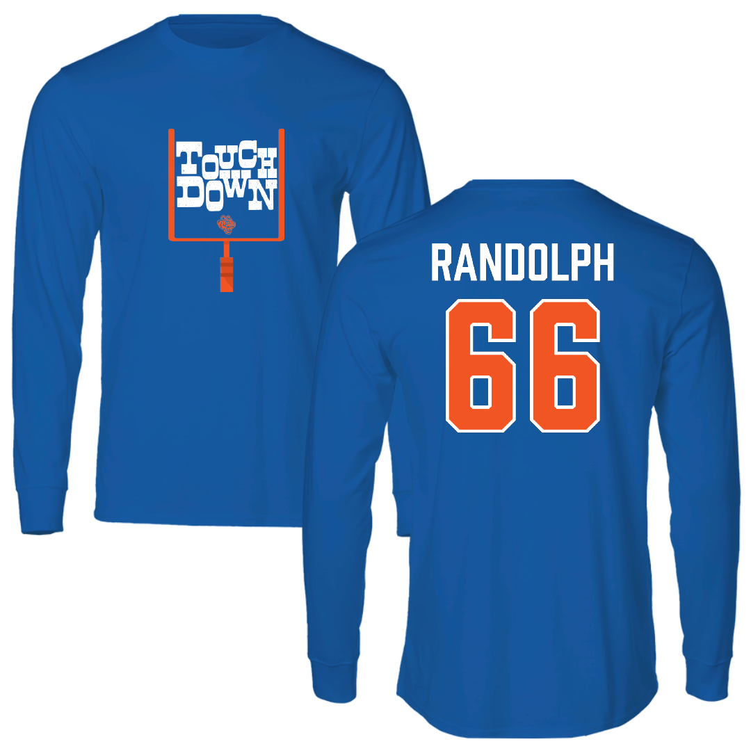 Savannah State University Football Blue Touchdown Long Sleeve - #66 Timothy Randolph