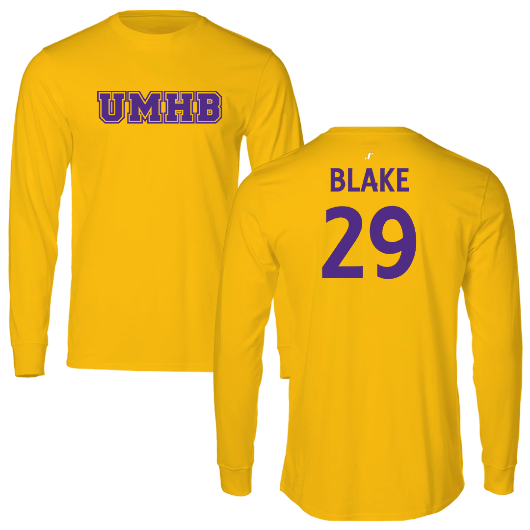 University of Mary Hardin-Baylor Baseball Gold Long Sleeve - #29 Preston Blake