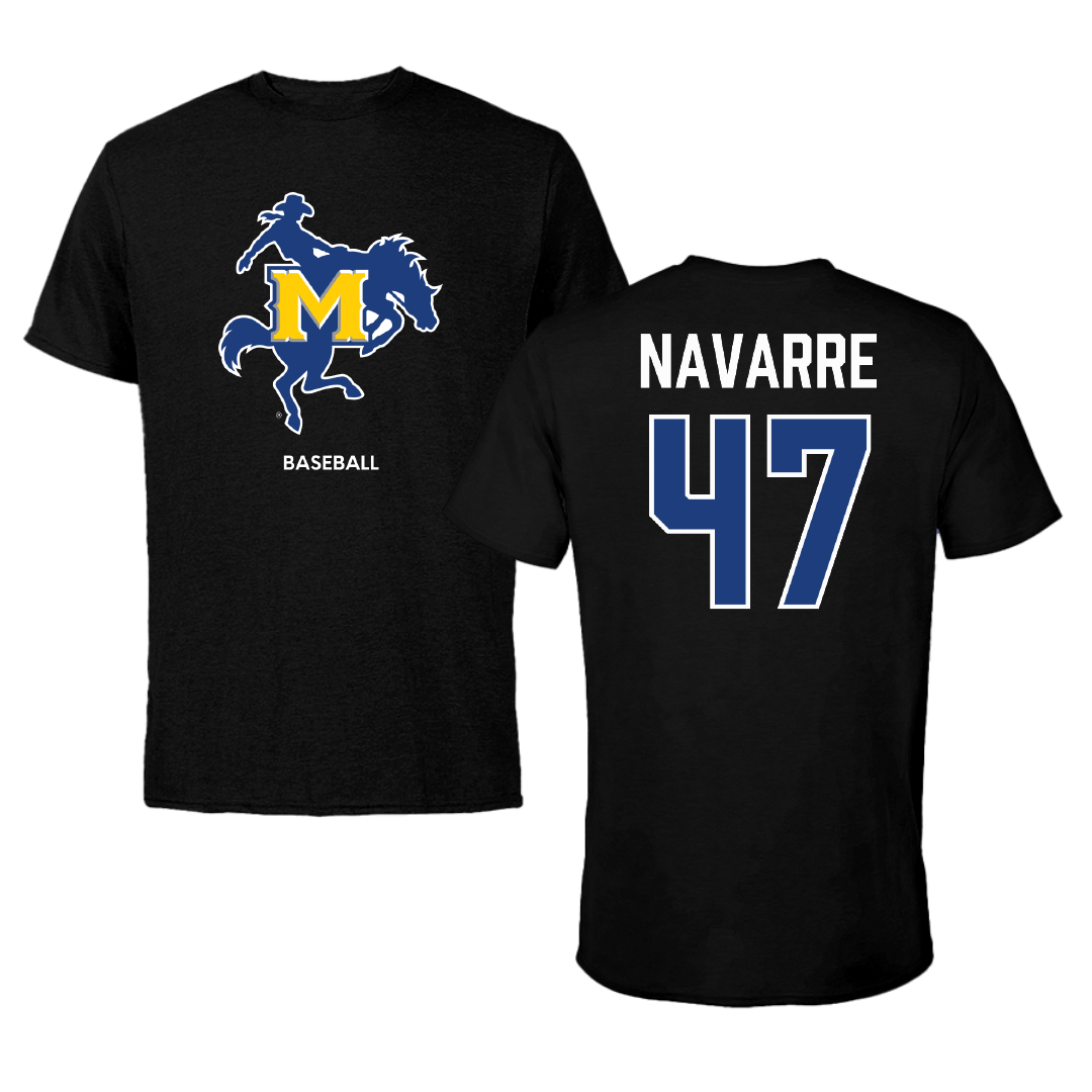 McNeese State University Baseball Black Tee - #47 Kohl Navarre