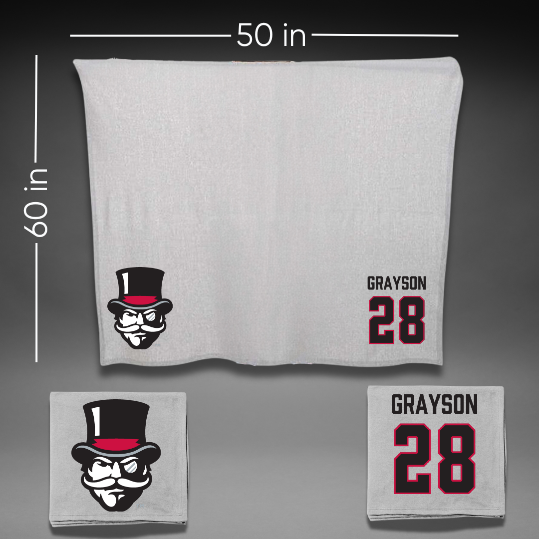 Austin Peay State University Softball Gray Blanket - #28 Cameron Grayson