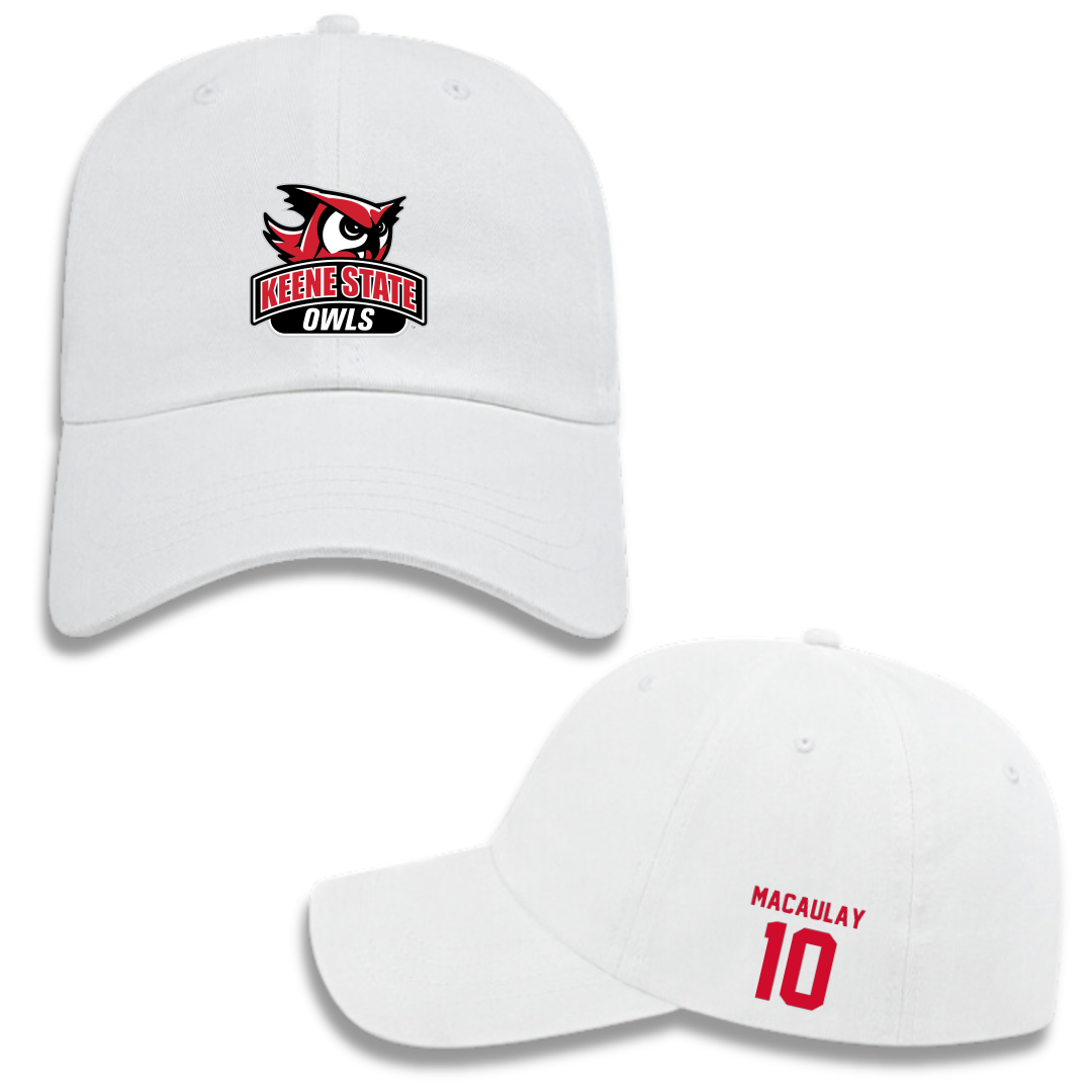 Keene State College Ice Hockey (M) White Hat - #10 Kaleb MacAulay