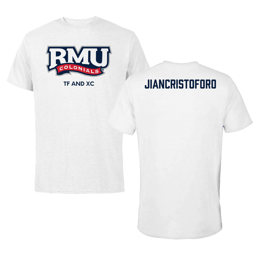 Robert Morris University TF and XC White Tee - Emma Jiancristoforo