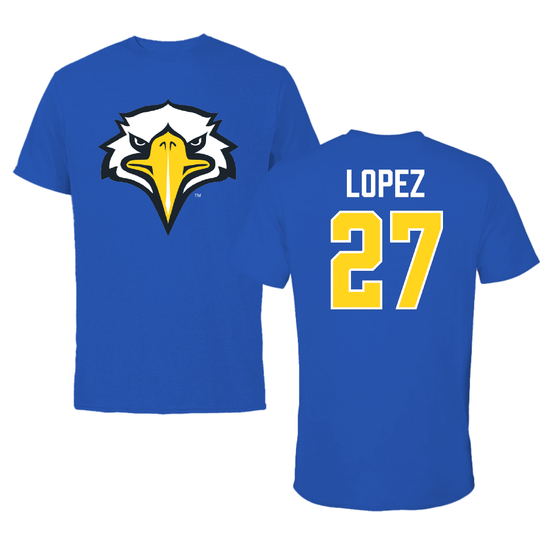 Morehead State University Baseball Blue Performance Tee - #27 Evan Lopez