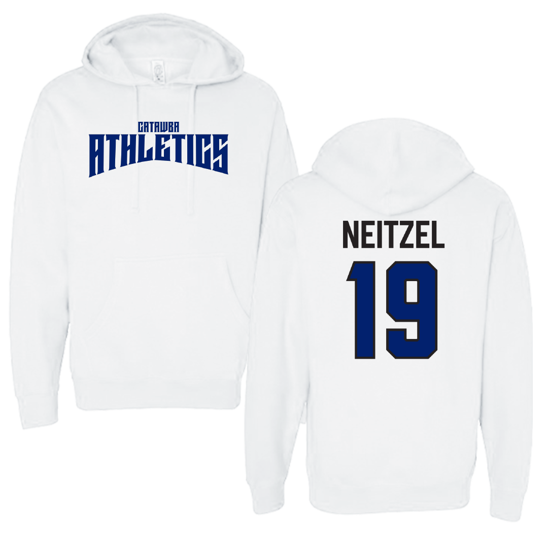 Catawba College Volleyball (M) White Classic Hoodie - #19 Logan Neitzel