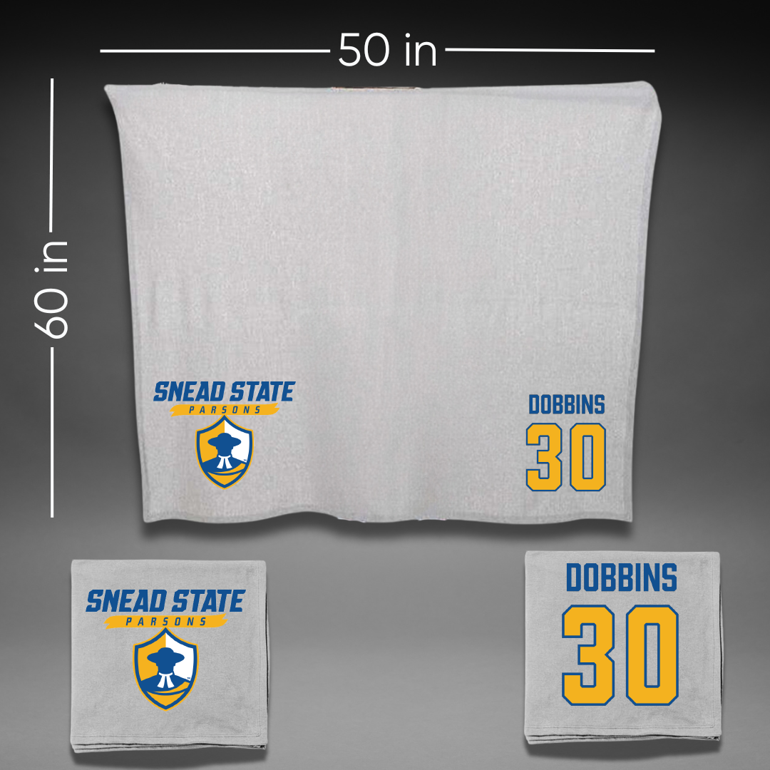 Snead State Community College Baseball Gray Blanket - #30 Blake Dobbins