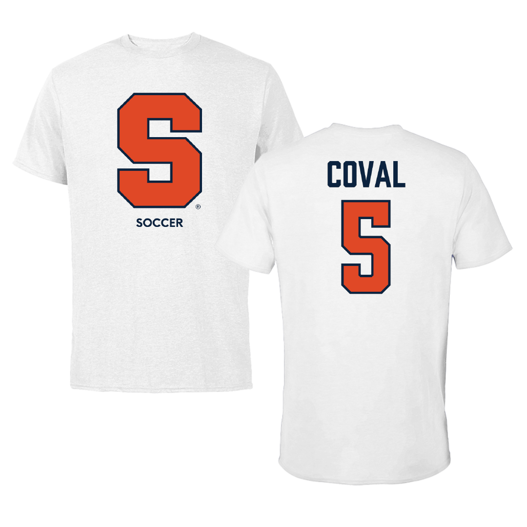 Syracuse University Soccer (W) White Performance Tee - #5 Julia Coval