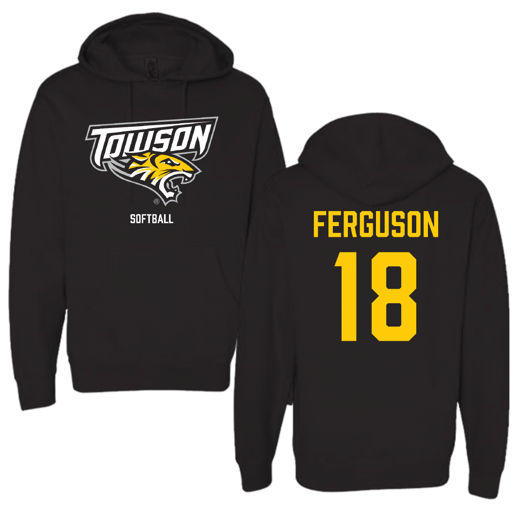 Towson University Softball Black Hoodie - #18 Addie Ferguson