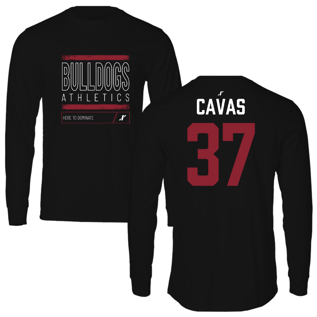 Dean College Baseball Black Dominate Performance Long Sleeve - #37 Josh Cavas