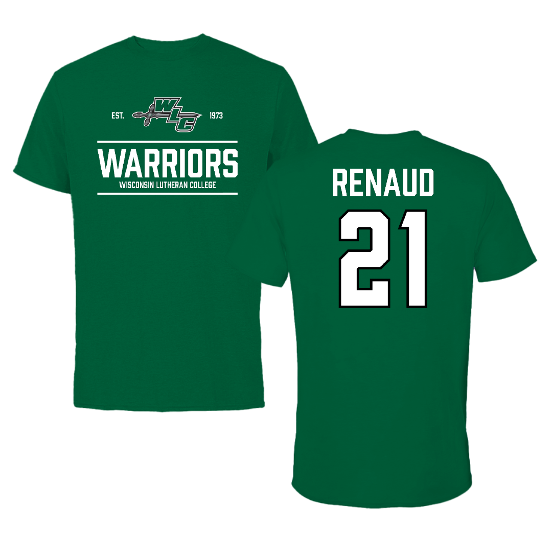 Wisconsin Lutheran College Soccer (M) Green General Performance Tee - #21 Connor Renaud