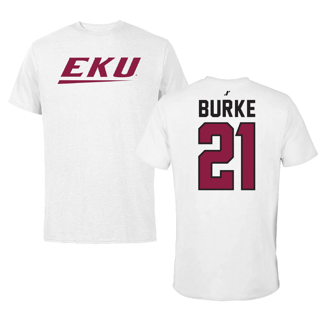 Eastern Kentucky University Volleyball White Performance Tee - #21 Addison Burke