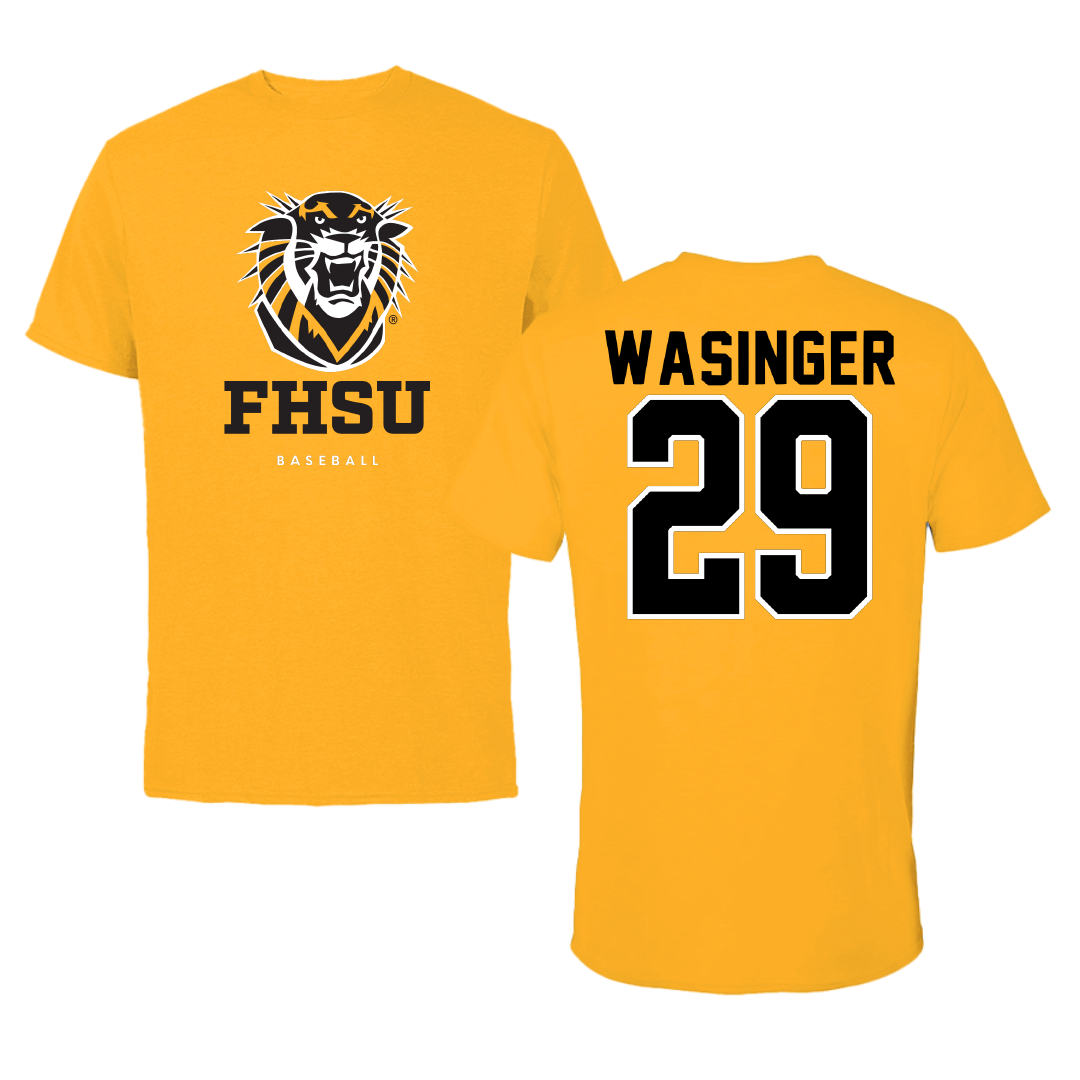 Fort Hays State University Baseball Gold Performance Tee - #29 Carson Wasinger