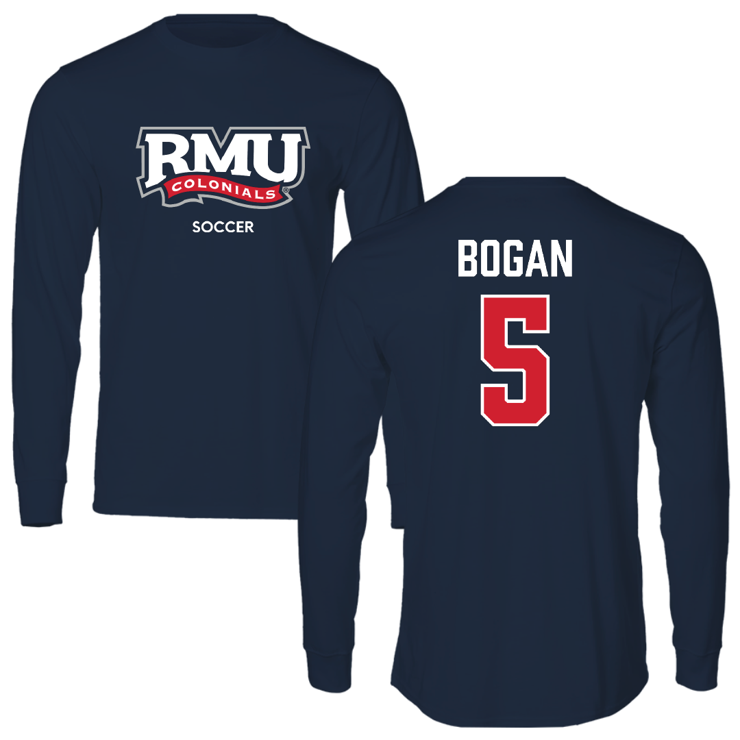 Robert Morris University Soccer (W) Navy RMU Performance Long Sleeve - #5 Carson Bogan