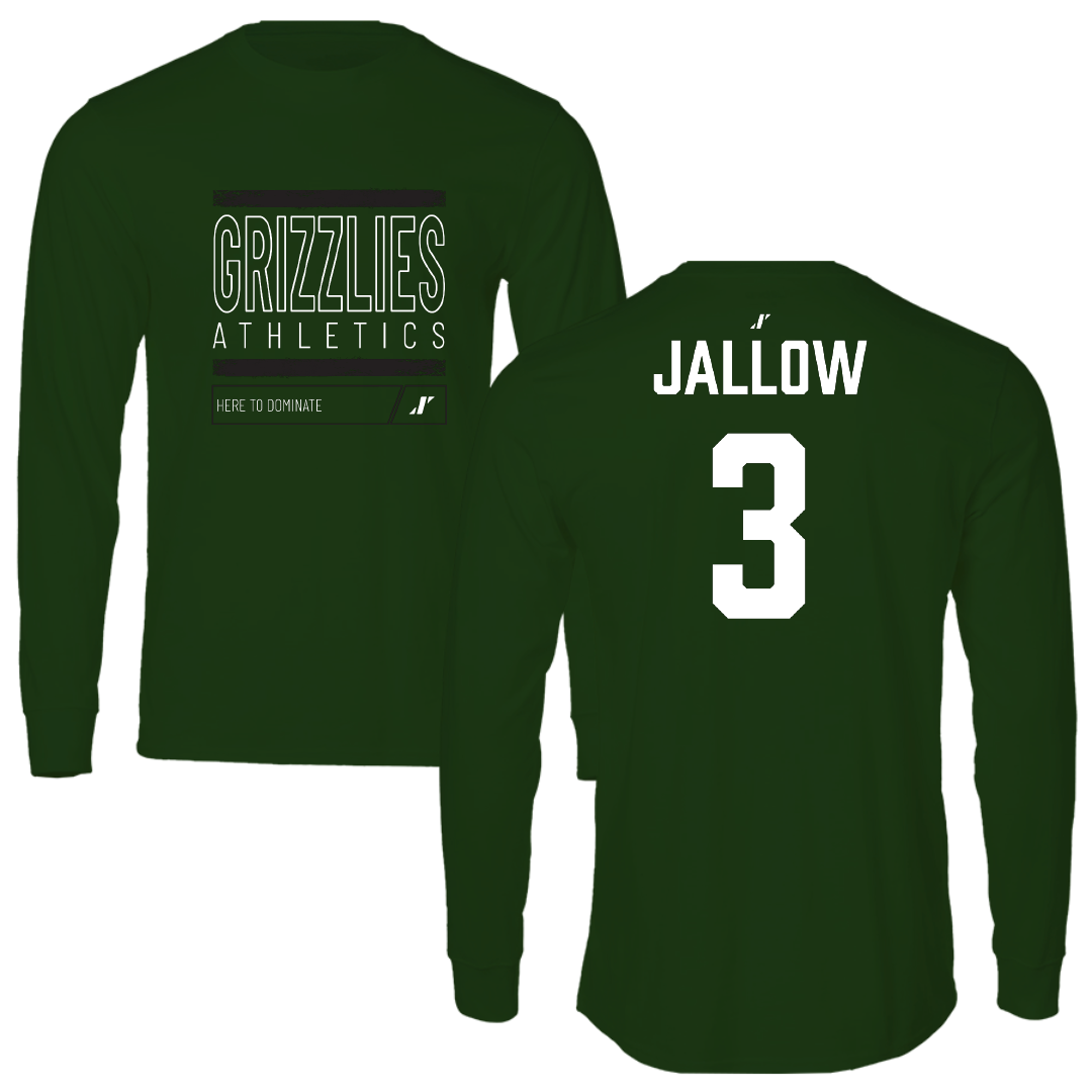 Adams State University Basketball (M) Forest Green Dominate Performance Long Sleeve - #3 Emilek Jallow