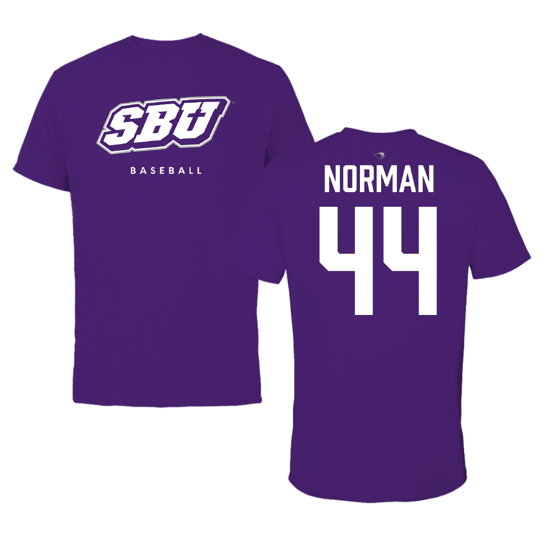 Southwest Baptist University Baseball Team Purple Performance Tee - #44 Caden Norman
