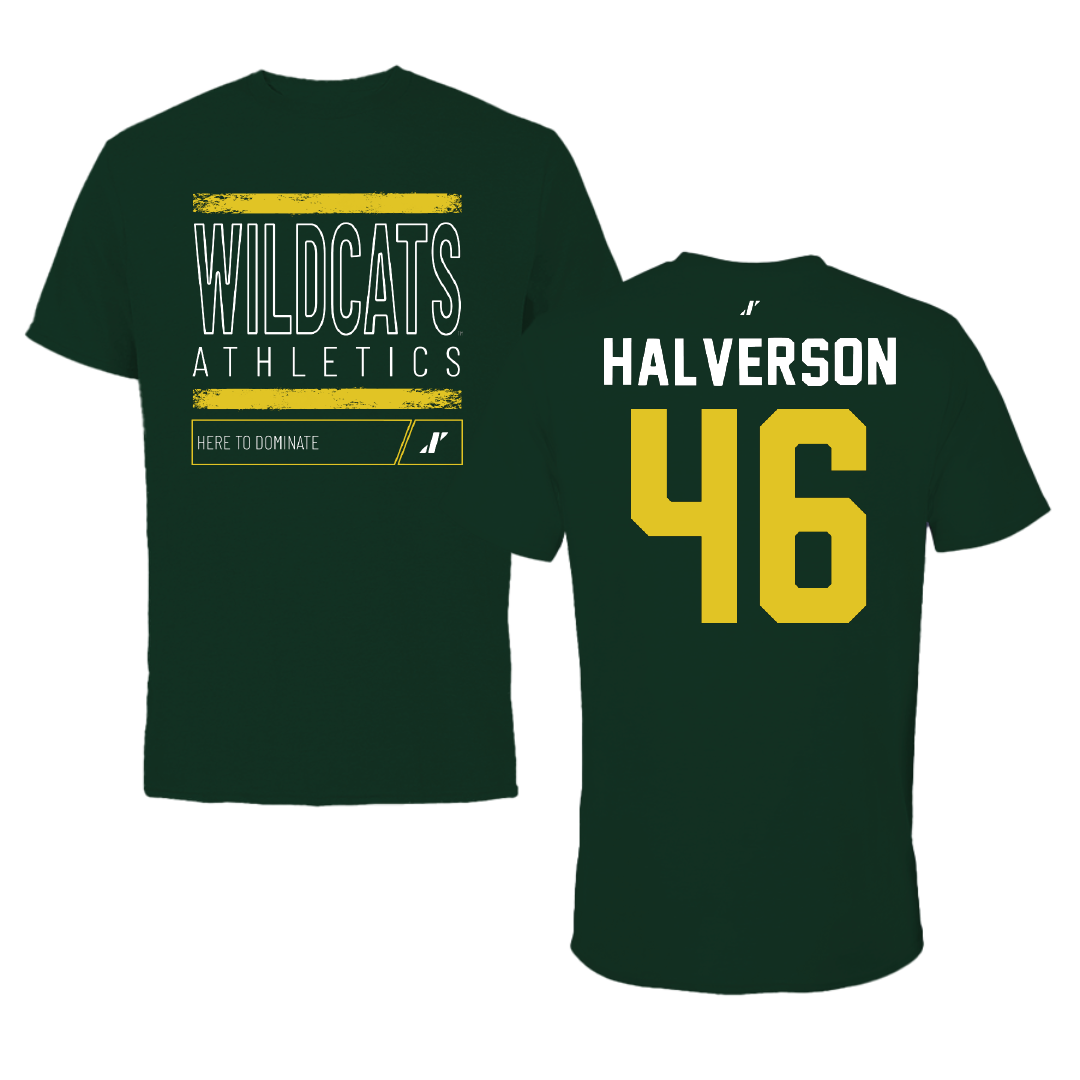Northern Michigan University Football Forest Green Dominate Performance Tee - #46 Owen Halverson