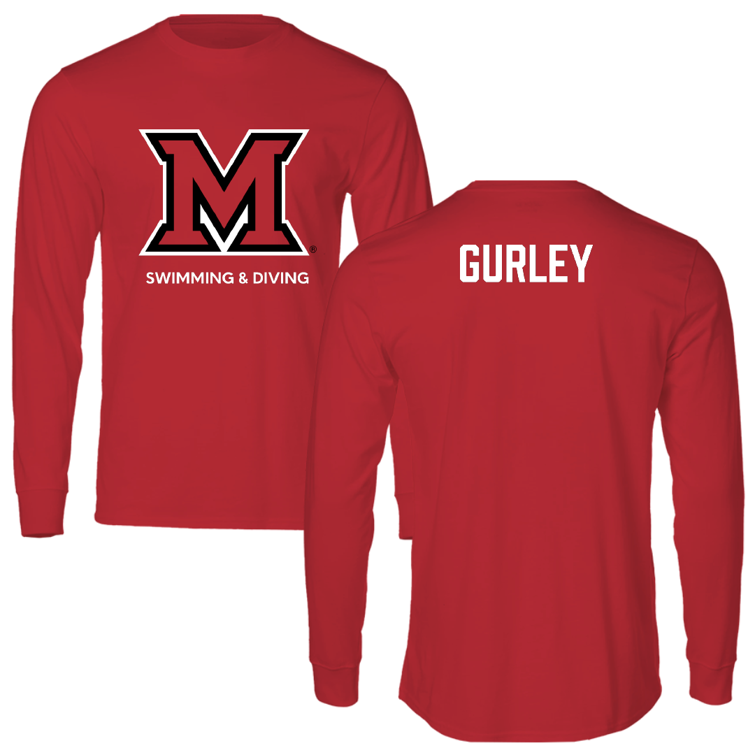 Miami University (Ohio) Swimming & Diving Red Performance Long Sleeve - Rebekah Gurley