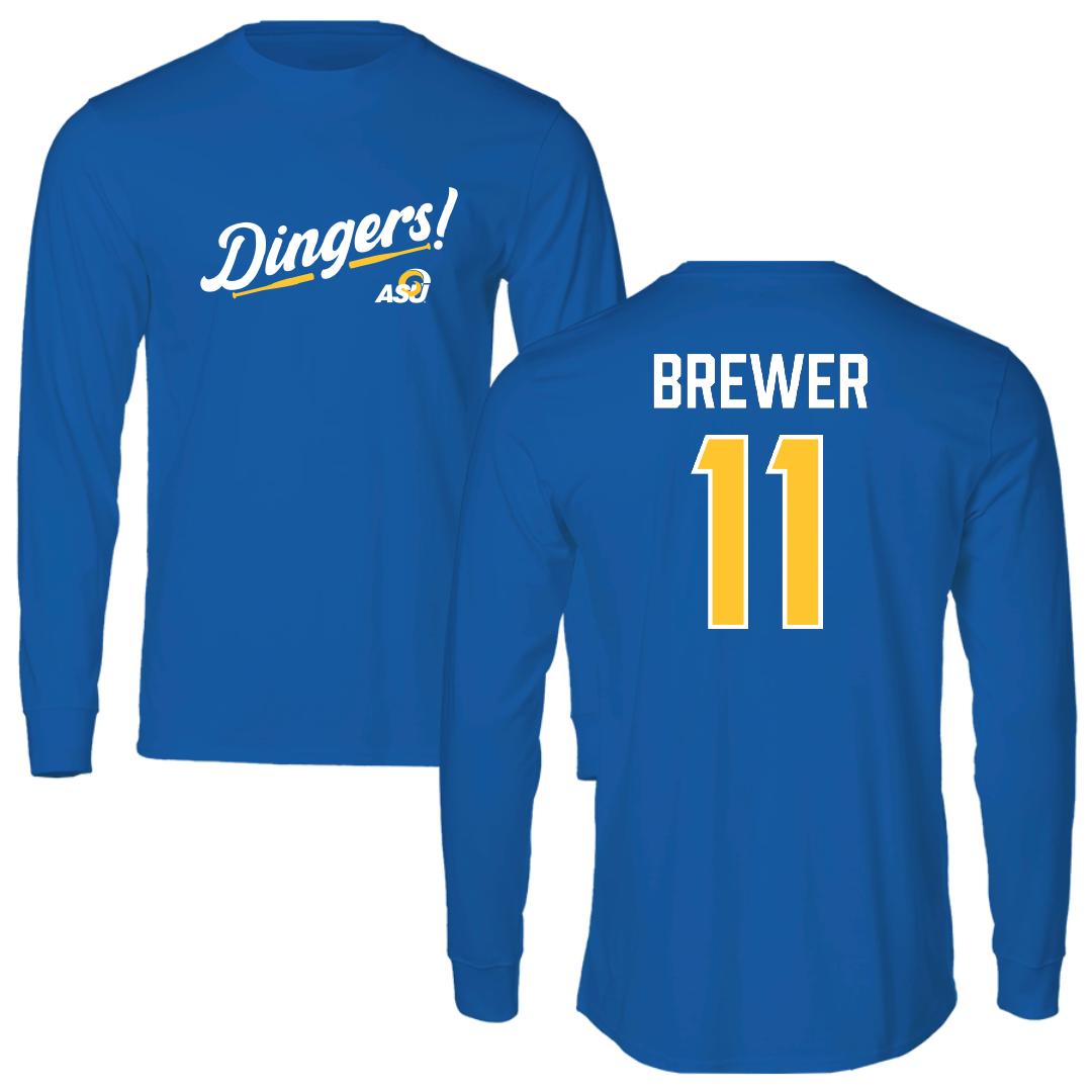 Angelo State University Softball Blue Dingers Long Sleeve - #11 Tannis Brewer