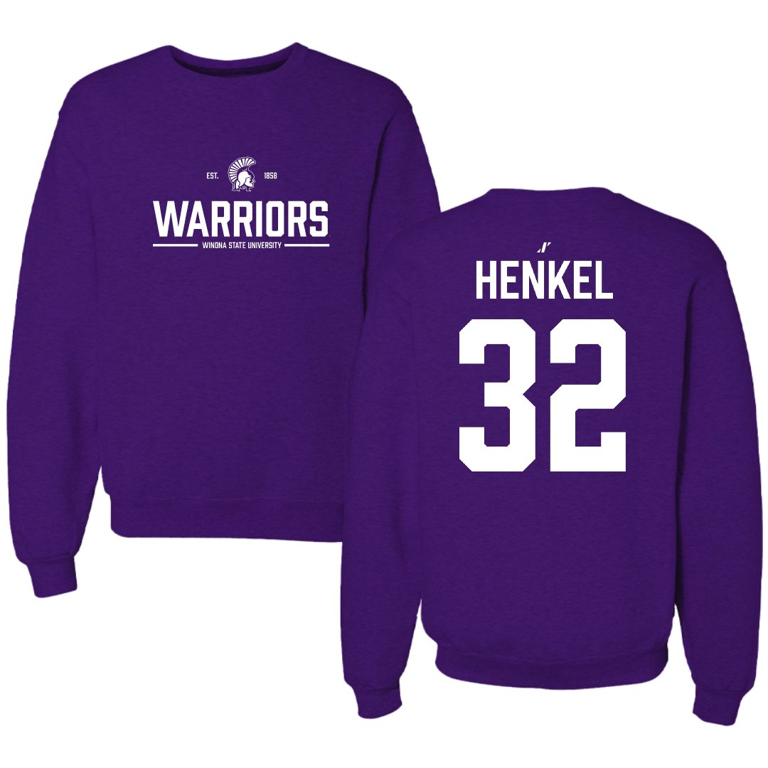 Winona State University Baseball Purple General Crewneck - #32 George Henkel