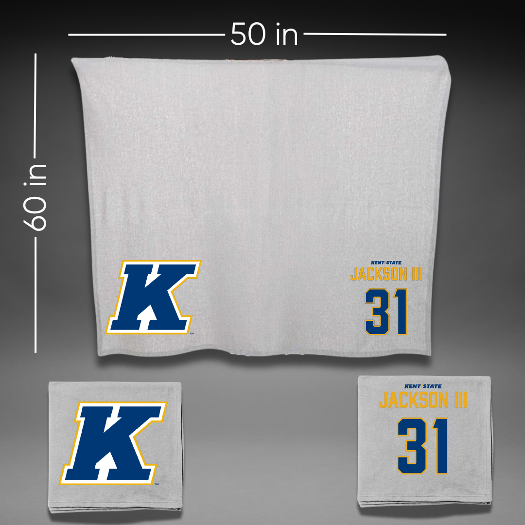 Kent State University Football Gray Blanket - #31 Derrick Jackson III