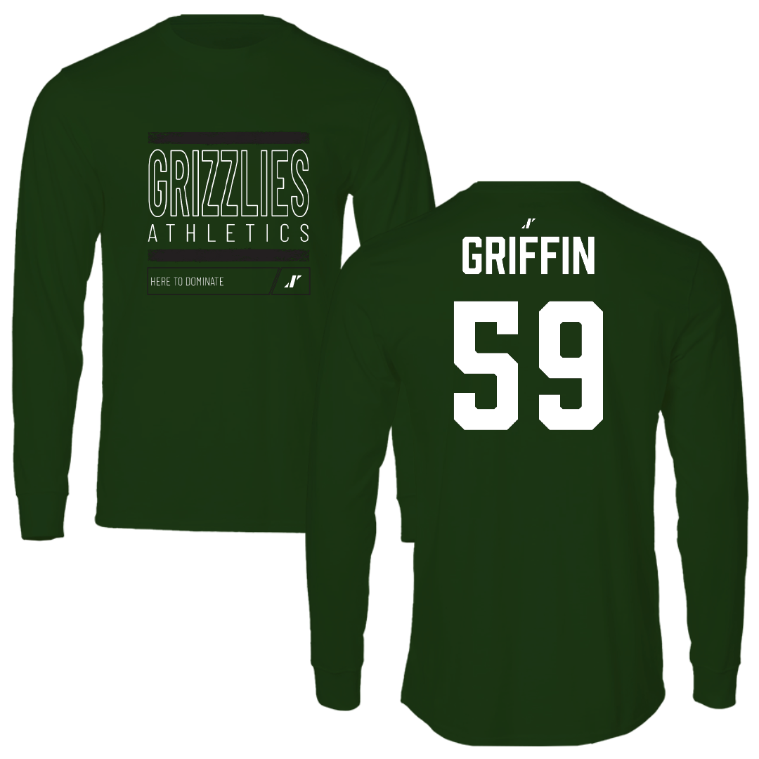Adams State University Football Forest Green Dominate Long Sleeve - #59 Tyler Griffin