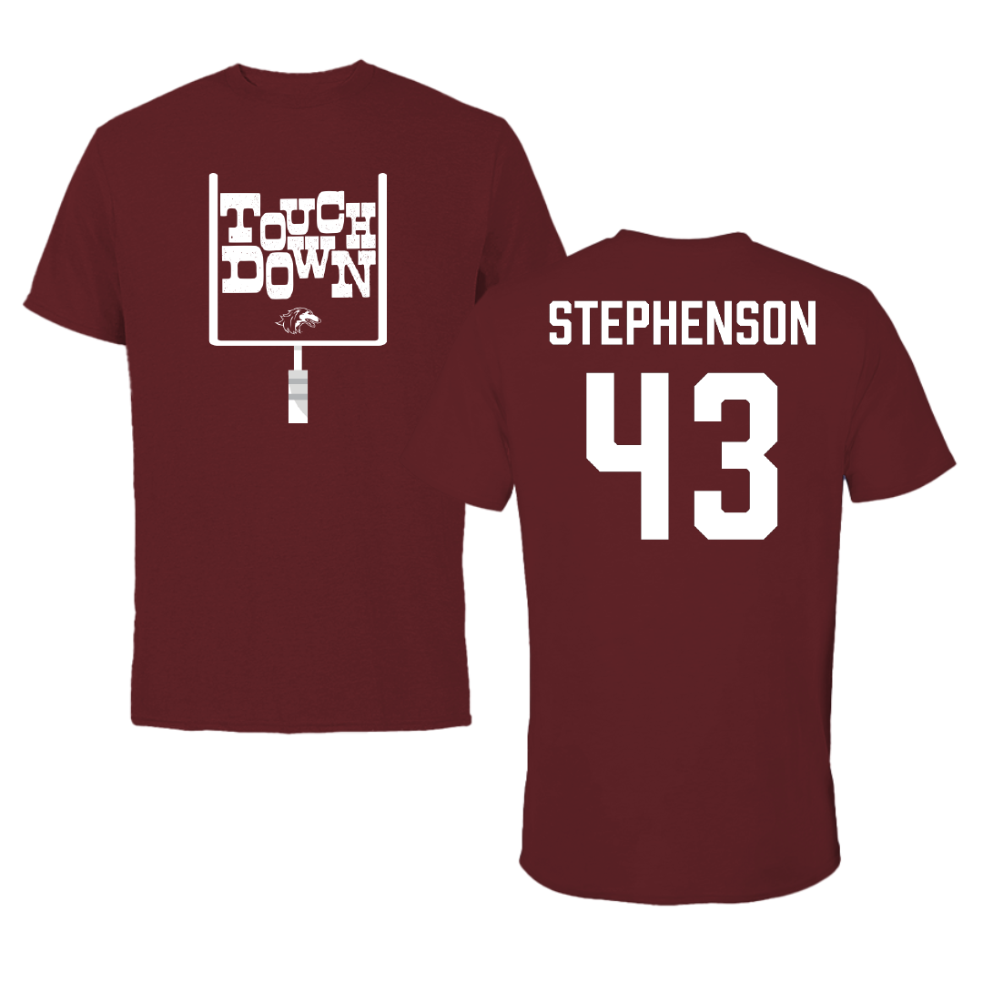 Southern Illinois University at Carbondale Football Maroon Touchdown Tee - #43 Cade Stephenson