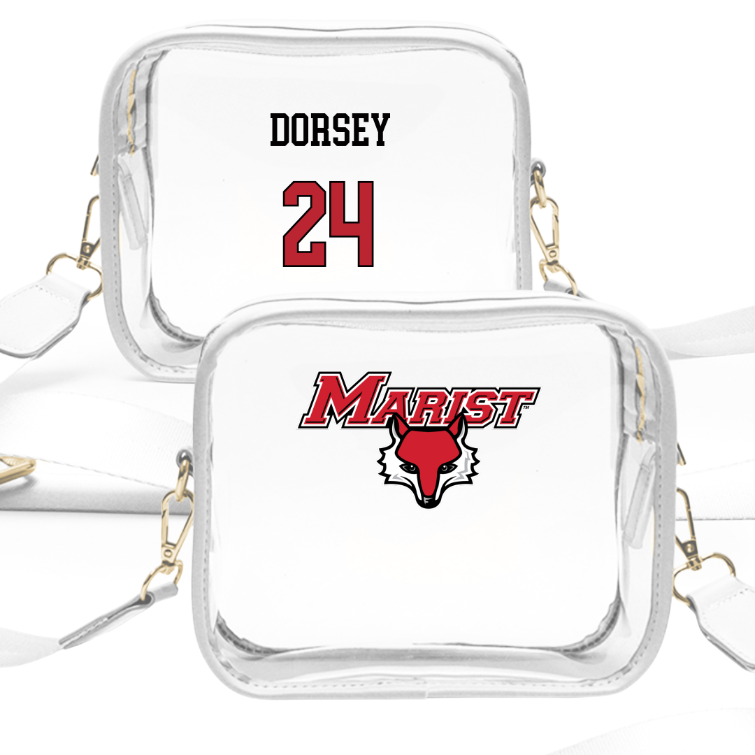 Marist University Soccer (W) White Clear Stadium Bag - #24 Sophia Dorsey