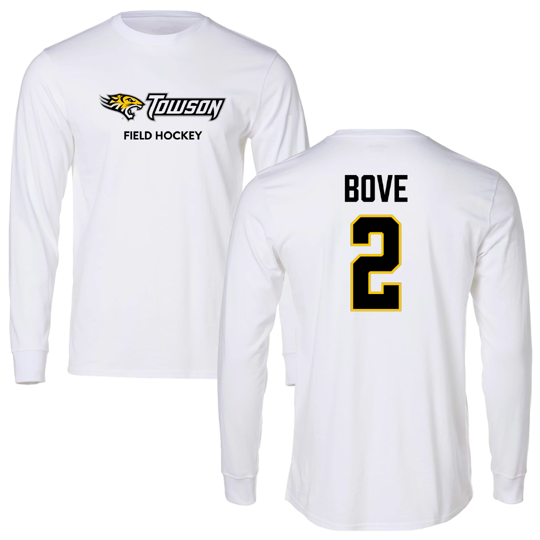 Towson University Field Hockey (W) White Performance Long Sleeve - #2 Lexi Bove
