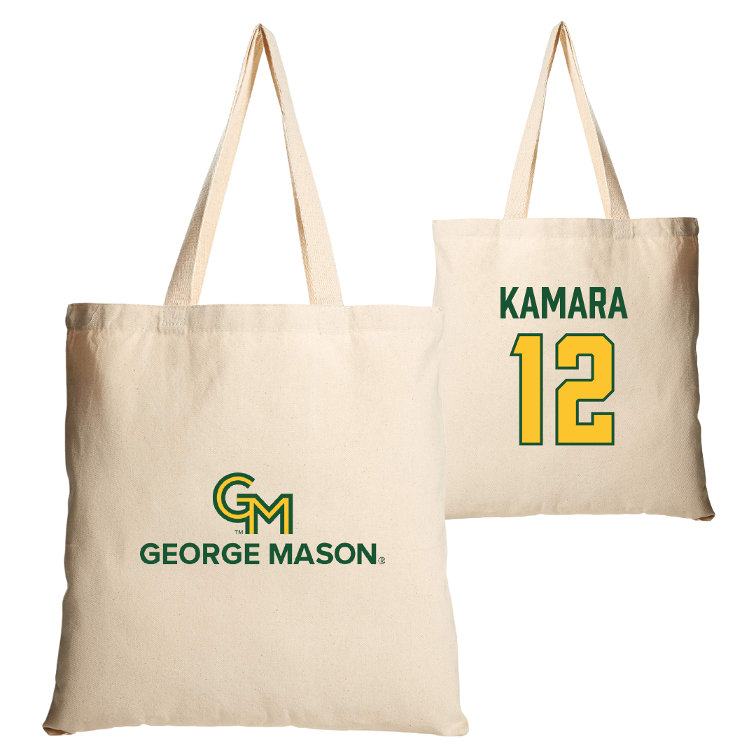 George Mason University Soccer Tan Canvas Tote Bag - #12 Ishmail Kamara