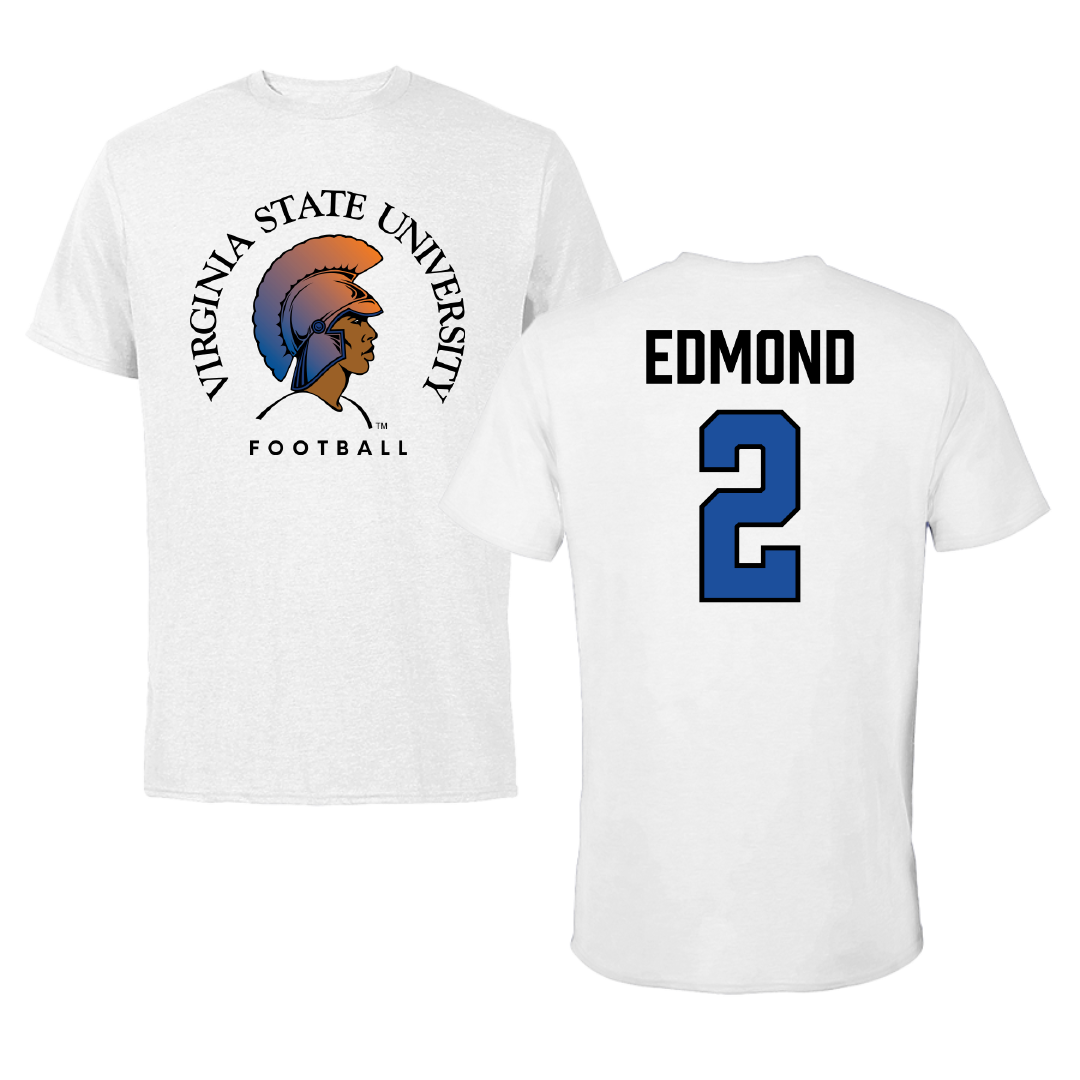 Virginia State University Football White Tee - #2 Marquis Edmond