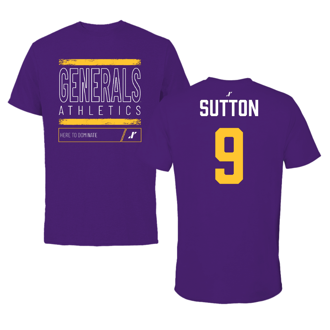 Louisiana State University-Alexandria Baseball Purple Dominate Tee - #9 Michael Sutton