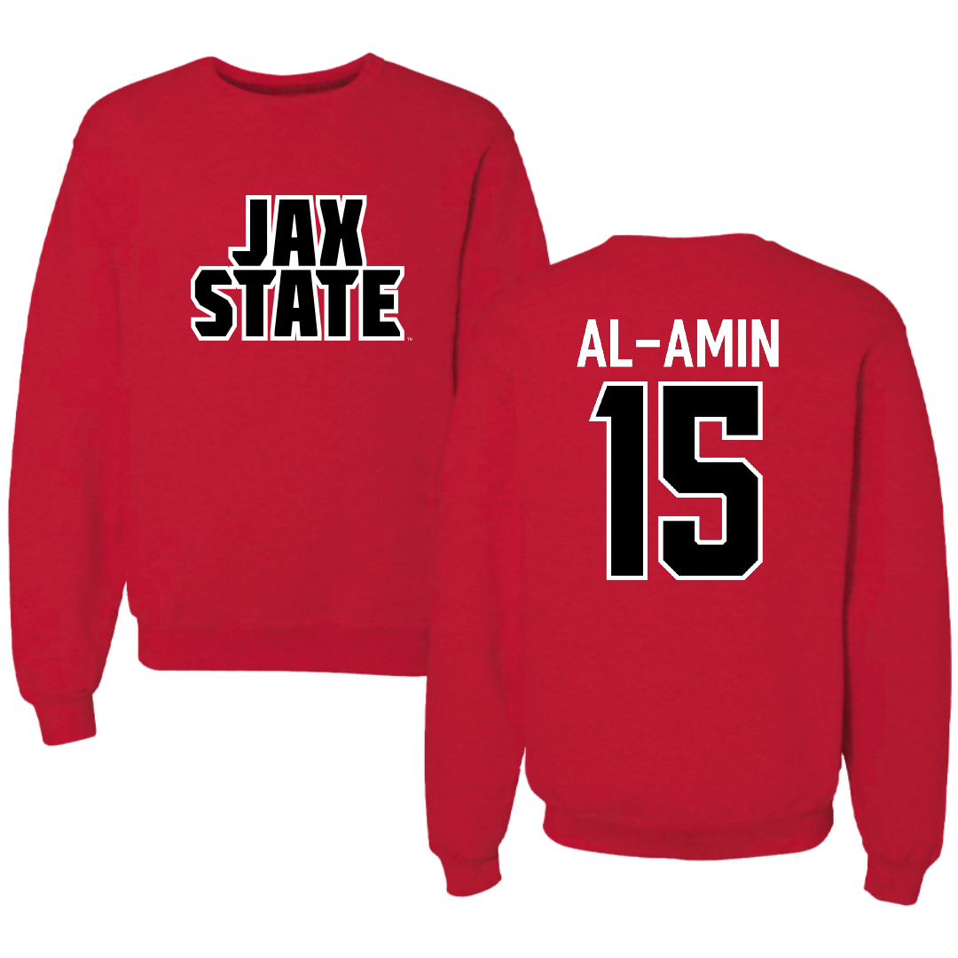 Jacksonville State University Football Red Crewneck - #15 Jibreel Al-Amin