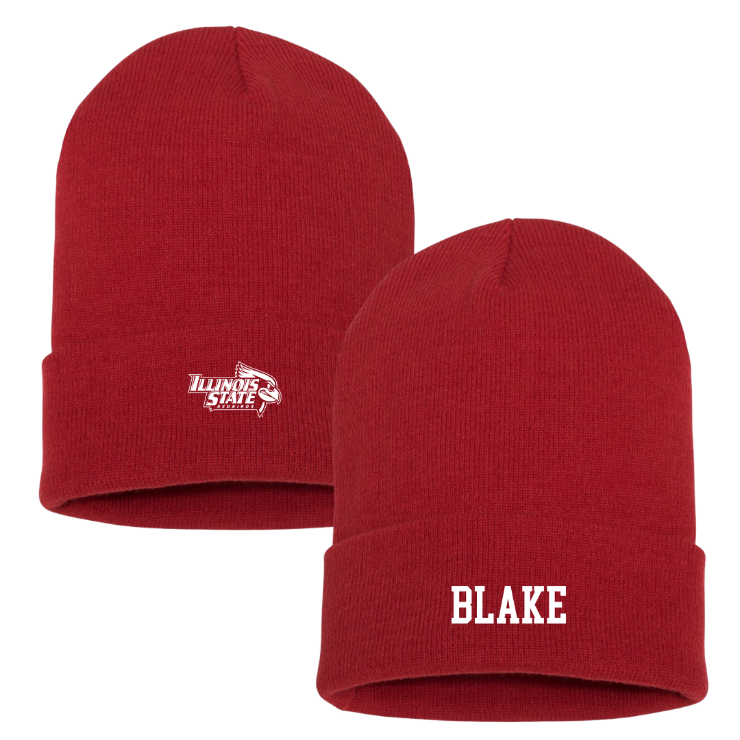 Illinois State University Basketball (M) Red Beanie - #13 Ty Blake
